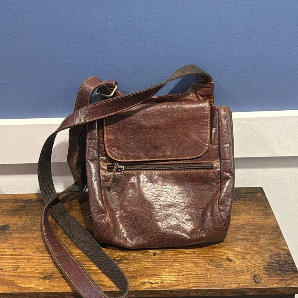 Jack George’s leather crossbody bag brown